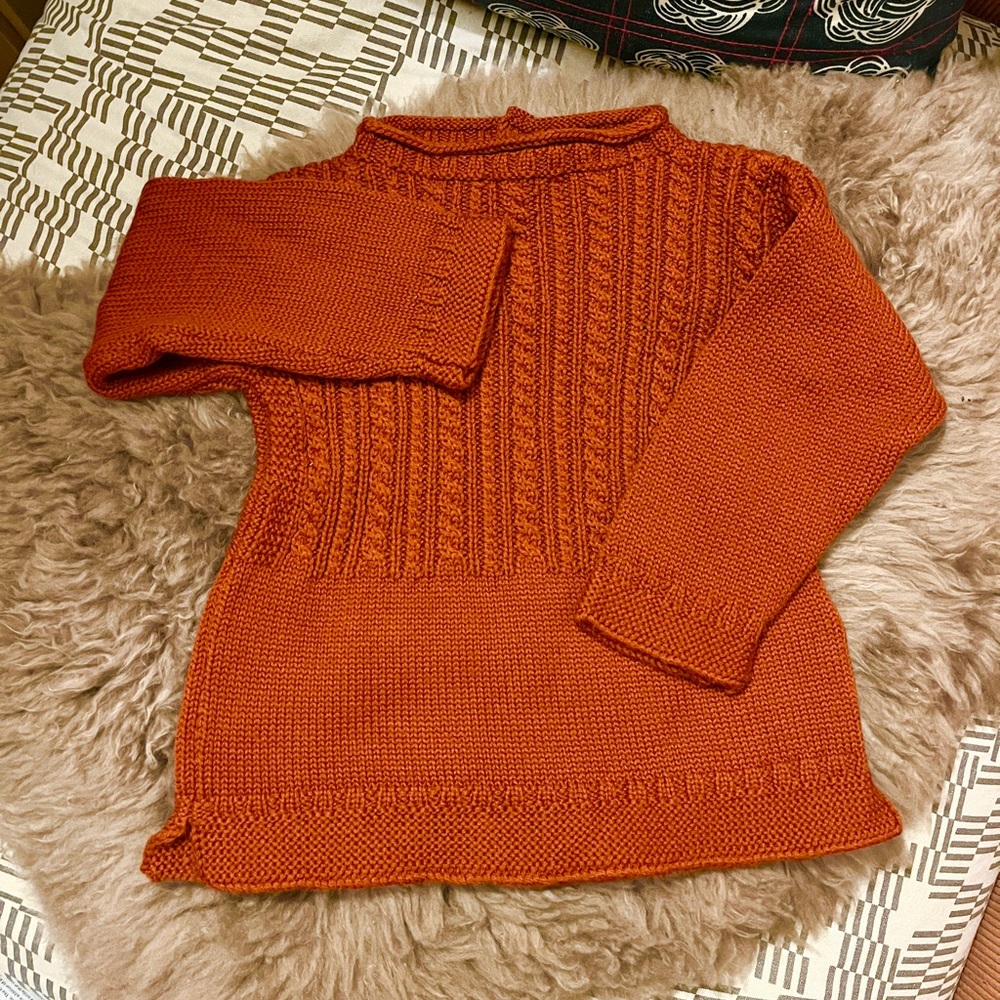 Mabli Orange 100% Wool Sweater